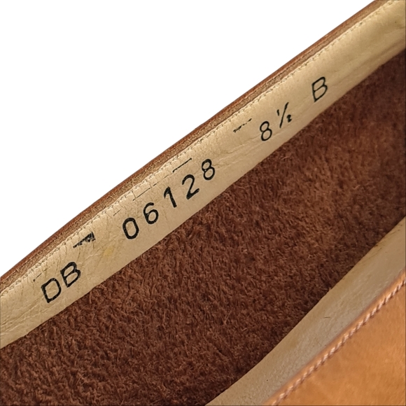 Salvatore Ferragamo AUS 8.5 VINTAGE 90s Designer Tan Leather Vara Bow Pump Shoes - Picture 13 of 17